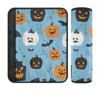 Lot de 2 housses de ceinture de sécurité de voiture souples pour adultes, jeunes enfants, S, motif de la Toussaint Bleu