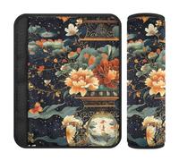 Lot de 2 housses de ceinture de sécurité de voiture souples pour adultes, jeunes et enfants, motif vase à fleurs, art foncé