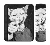 Lot de 2 housses de ceinture de sécurité de voiture souples pour adultes, jeunes et enfants, taille S, motif geste de chat