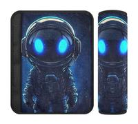 Lot de 2 housses de ceinture de sécurité de voiture souples pour sac à dos et bandoulière pour adultes, jeunes enfants, taille S, astronaute, bleu science-fiction