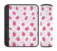 Lot de 2 housses de ceinture de sécurité douces pour bébé - Pour adultes et jeunes enfants - Taille M - Motif fraise blush