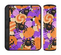Lot de 2 housses de ceinture de sécurité Happy Halloween citrouille araignée pour femme Stop Ceinture de sécurité Coupe dans le cou pour sac funda para cinturón de carro