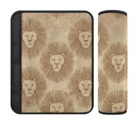 Lot de 2 housses de ceinture de sécurité minimalistes marron rétro Lions pour berline funda para cinturón de carro