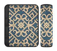 Lot de 2 housses de ceinture de sécurité plates à motif géométrique à angle droit pour libérer le stress sur votre cou et vos épaules pour une protection automatique