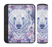 Lot de 2 housses de ceinture de sécurité pour ceinture de sécurité - Motif ours polaire blanc bohème - Protège votre cou et vos épaules - Accessoires pour sac à dos