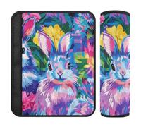 Lot de 2 housses de ceinture de sécurité pour femme Lapins Lapins Happy Easter pour ceinture de sécurité arrête de couper le cou pour sac à dos protecteur pour ceinture de sécurité