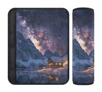 Lot de 2 housses de ceinture de sécurité pour sac à dos de voiture, motif voie lactée étoilée, paysage enneigé, pour siège de voiture, conduite plus confortable