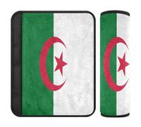 Lot de 2 housses de ceinture de sécurité pour voiture - Pour adultes et enfants - Drapeau de la République démocratique d'Algérie