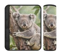 Lot de 2 housses de ceinture de sécurité pour voiture - Souple - Pour femme et homme - Taille M - Koala dans un arbre