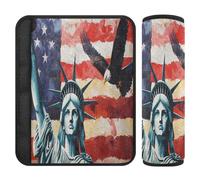 Lot de 2 housses de ceinture de sécurité pour voiture - Souple - Pour femme et homme - Taille M - Pour femme - Liberty Presidents Day Art