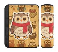 Lot de 2 housses de ceinture de sécurité respirantes pour adultes et enfants Motif hibou Taille M