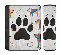 Lot de 2 housses de ceinture de sécurité respirantes pour adultes et enfants, motif pattes de chien M