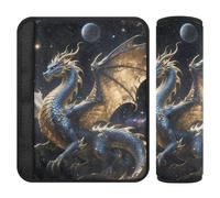 Lot de 2 housses de ceinture de sécurité respirantes pour adultes et enfants S Fantasy Dragon Ciel nocturne Art