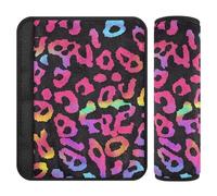 Lot de 2 housses de ceinture de sécurité respirantes pour adultes et enfants, taille S, motif léopard noir coloré