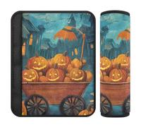 Lot de 2 housses de ceinture de sécurité respirantes pour enfants, pour femme, homme, enfant, taille M, Halloween, citrouille, truc ou friandise