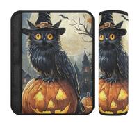 Lot de 2 housses de ceinture de sécurité respirantes pour sac d'appareil photo pour femmes, hommes, enfants, taille S, Halloween, sorcière, citrouille, chat noir, hibou