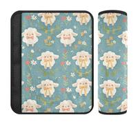 Lot de 2 housses de ceinture de sécurité simples et rétro en forme de mouton - Pour plus de confort - Pour voiture et avion