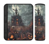 Lot de 2 housses de ceinture de sécurité souples pour adultes et enfants - Illustration d'Halloween dessinée à la main