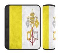 Lot de 2 housses de ceinture de sécurité souples pour adultes et enfants, motif drapeau de la Cité du Vatican