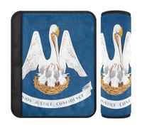 Lot de 2 housses de ceinture de sécurité souples pour adultes et enfants - Motif drapeau de l'État de Louisiane