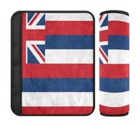 Lot de 2 housses de ceinture de sécurité souples pour adultes et enfants - Motif drapeau de l'État hawaïen (États-Unis)
