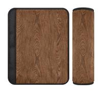 Lot de 2 housses de ceinture de sécurité souples pour adultes et enfants, motif grain de bois, marron