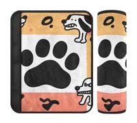Lot de 2 housses de ceinture de sécurité souples pour adultes et enfants - Motif patte de chien et silhouette de chien