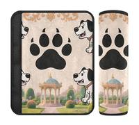 Lot de 2 housses de ceinture de sécurité souples pour adultes et enfants Motif pattes de chien Taille M