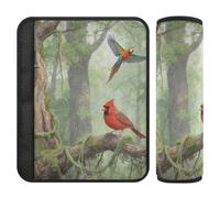 Lot de 2 housses de ceinture de sécurité souples pour adultes et enfants, taille S, motif oiseaux de safari