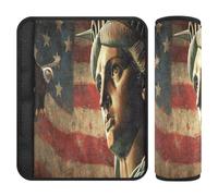 Lot de 2 housses de ceinture de sécurité souples pour bébé - Pour femme, homme, enfant - Taille S - Drapeau du jour des présidents américains et Lady Liberty