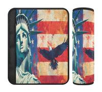 Lot de 2 housses de ceinture de sécurité souples pour sac d'appareil photo pour adultes, jeunes enfants, S, drapeau des présidents américains et Lady Liberty