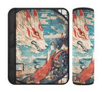 Lot de 2 housses de ceinture de sécurité souples pour sac d'appareil photo pour femme, homme, enfant, taille M, loup, fille, art fantastique