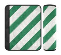Lot de 2 housses de ceinture de sécurité vertes et blanches pour voiture - Plus de confort - Pour van forro para cinturon de seguridad