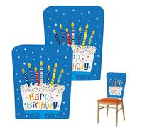 Lot de 2 housses de chaise d'anniversaire pour chaise de classe - 60 x 50 cm - Réutilisables et lavables - Décoration de fête pour anniversaire d'étudiant, enseignant et fête scolaire (2, B)