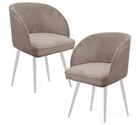 Lot de 2 housses de chaise d'appoint en velours extensible modernes du milieu du siècle pour cuisine et salon