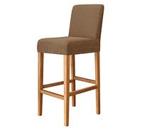 Lot de 2 housses de chaise de bar extensibles en jacquard amovibles et lavables pour chaise de salle à manger, tabouret de bar, café, marron