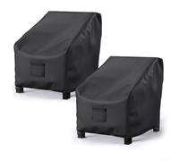 Lot de 2 housses de chaise de jardin robustes et imperméables, parfaites pour une utilisation toute l'année (noir)