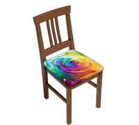 Lot de 2 housses de chaise de salle à manger extensibles à imprimé rose, doux, amovible et lavable pour chaises de salle à manger, protection de siège de salle à manger