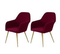 Lot de 2 housses de chaise de salle à manger, extensibles, amovibles et lavables, avec motif d'échecs, pour salon et bureau Bordeaux