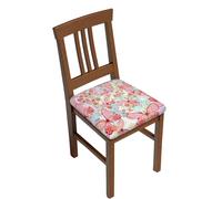 Lot de 2 housses de chaise de salle à manger extensibles avec imprimé papillon rose, doux, amovible et lavable
