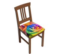 Lot de 2 housses de chaise de salle à manger extensibles avec imprimé rose coloré, housses de siège douces, amovibles et lavables pour chaises de salle à manger, protection de siège de salle à manger