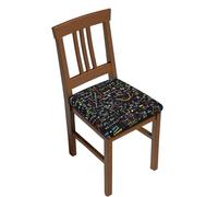 Lot de 2 housses de chaise de salle à manger extensibles avec motif mathématiques, doux, amovibles et lavables pour chaises de salle à manger, protection de siège de salle à manger