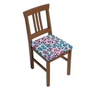 Lot de 2 housses de chaise de salle à manger extensibles, douces, amovibles et lavables, motif lépard, rose