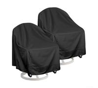 Lot de 2 housses de chaise d'extérieur imperméables pour chaises rotatives avec corde réglable et boucle pour protéger contre la pluie et les dommages causés par les UV (69,8 x 82,5 x 99,1 cm)