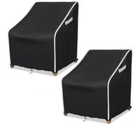 Lot de 2 housses de chaise d'extérieur robustes pour salon pivotant de type 210D Oxford pour une protection à long terme contre les intempéries (B 95,2 x 99 x 97,8 cm)
