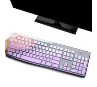 Lot de 2 housses de clavier compatibles avec Logitech MK295 MK275 MK270 K200 K260 K270 MK200 MK260 Lot de 2 protections de clavier en silicone lavables et réutilisables QWERTY ANSI Layout