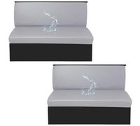 Lot de 2 housses de coussin 100 % imperméables pour véhicule récréatif, extensibles, durables et faciles à nettoyer, gris clair