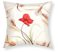 Lot de 2 Housses de Coussin 40x40 cm Brodée Fleur et Epi Avizar Beige Beige G