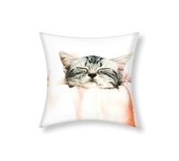 Lot de 2 Housses de Coussin 40x40 cm Motif Chaton Couverture