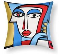 Lot de 2 Housses de Coussin 45x45 cm Brodées Art Elyna Avizar Multicolore Multicolore G